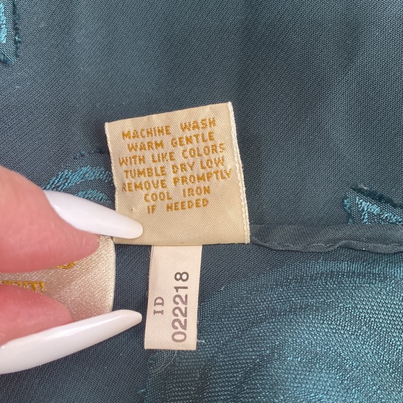 VINTAGE RARE VICTORIA’S SECRET GOLD LABEL FOREST GREEN SHEER NEGLIGEE SIZE LARGE - Picture 9 of 12